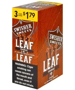 Swisher Sweets Leaf Cognac Cigars 3 for $1.79 – Pack of 30
