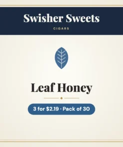 Swisher Sweets Leaf Honey Cigars 3 for $2.19 – Pack of 30