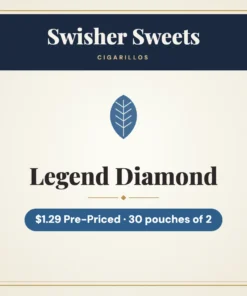 Swisher Sweets Legend Diamond Cigarillos $1.29 Pre-Priced – 30 pouches of 2