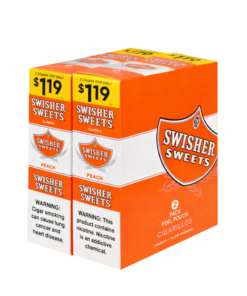 Swisher Sweets Peach Cigarillos $1.19 Pre-Priced – 30 Packs of 2