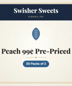 Swisher Sweets Peach Cigarillos 99¢ Pre-Priced – 30 Packs of 2