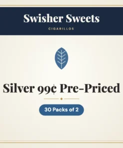 Swisher Sweets Silver Cigarillos 99¢ Pre-Priced – 30 Packs of 2