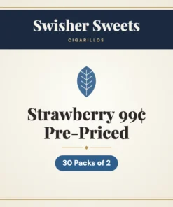 Swisher Sweets Strawberry Cigarillos 99¢ Pre-Priced – 30 Packs of 2