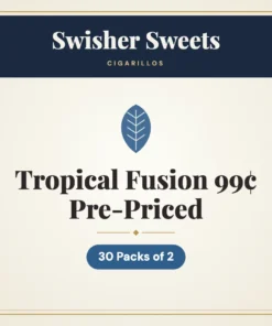Swisher Sweets Tropical Fusion Cigarillos 99¢ Pre-Priced – 30 Packs of 2