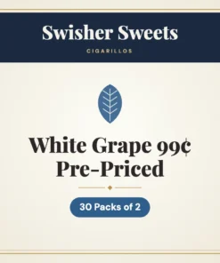 Swisher Sweets White Grape Cigarillos 99¢ Pre-Priced – 30 Packs of 2