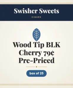Swisher Sweets Wood Tip BLK Cherry Cigars 79¢ Pre-Priced – box of 25
