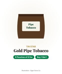 Tin Star Gold Pipe Tobacco B1G1 – 6 Pouches of 0.7oz