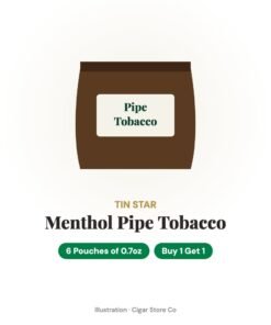 Tin Star Menthol Pipe Tobacco B1G1 – 6 Pouches of 0.7oz