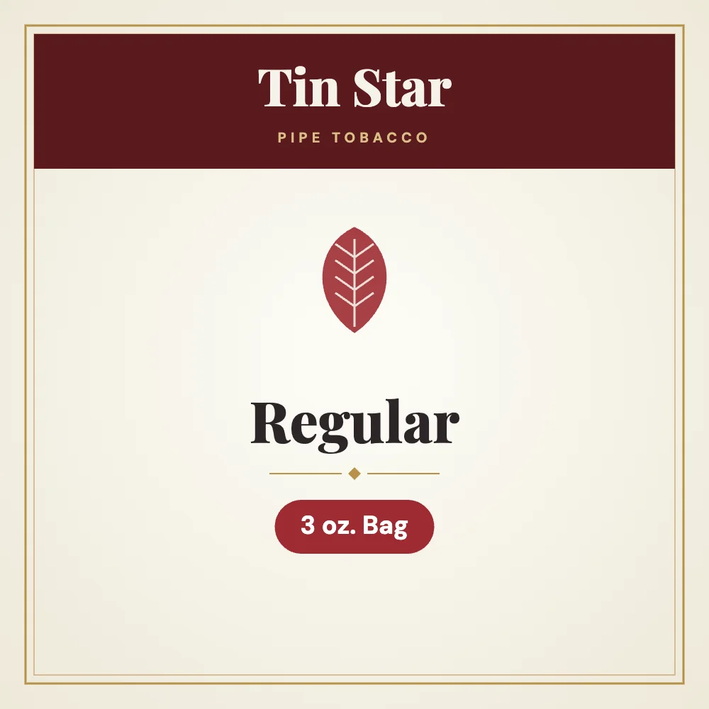 Tin Star Regular Pipe Tobacco 3 oz. Bag 1 Tin Star Regular Pipe Tobacco 3 oz. Bag