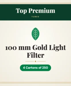 Top Premium 100 mm Gold Light Filter Tubes – 4 Cartons of 250
