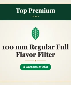 Top Premium 100 mm Regular Full Flavor Filter Tubes – 4 Cartons of 250