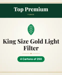 Top Premium King Size Gold Light Filter Tubes – 4 Cartons of 250