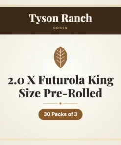 Tyson Ranch 2.0 X Futurola King Size Pre-Rolled Cones – 30 Packs of 3