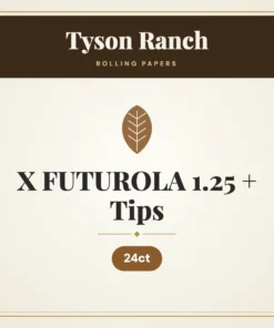 Tyson Ranch X FUTUROLA 1.25 + Tips Rolling Papers – 24ct