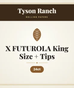 Tyson Ranch X FUTUROLA King Size + Tips Rolling Papers – 24ct