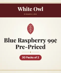 White Owl Blue Raspberry Cigarillos 99¢ Pre-Priced – 30 Packs of 2