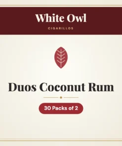 White Owl Duos Coconut Rum Cigarillos – 30 Packs of 2
