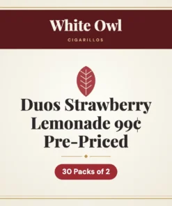 White Owl Duos Strawberry Lemonade Cigarillos 99¢ Pre-Priced – 30 Packs of 2
