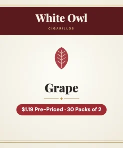 White Owl Grape Cigarillos $1.19 Pre-Priced – 30 Packs of 2