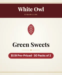 White Owl Green Sweets Cigarillos $1.19 Pre-Priced – 30 Packs of 2