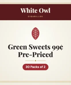 White Owl Green Sweets Cigarillos 99¢ Pre-Priced – 30 Packs of 2