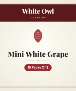 White Owl Mini White Grape Cigarillos – 15 Packs Of 3