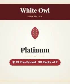 White Owl Platinum Cigarillos $1.19 Pre-Priced – 30 Packs of 2
