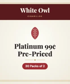 White Owl Platinum Cigarillos 99¢ Pre-Priced – 30 Packs of 2