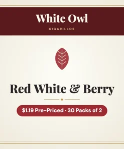 White Owl Red White & Berry Cigarillos $1.19 Pre-Priced – 30 Packs of 2