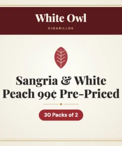 White Owl Sangria & White Peach Cigarillos 99¢ Pre-Priced – 30 Packs of 2