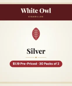White Owl Silver Cigarillos $1.19 Pre-Priced – 30 Packs of 2
