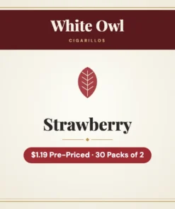 White Owl Strawberry Cigarillos $1.19 Pre-Priced – 30 Packs of 2