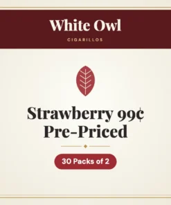 White Owl Strawberry Cigarillos 99¢ Pre-Priced – 30 Packs of 2