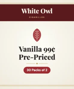 White Owl Vanilla Cigarillos 99¢ Pre-Priced – 30 Packs of 2