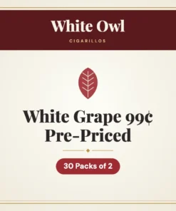 White Owl White Grape Cigarillos 99¢ Pre-Priced – 30 Packs of 2
