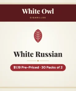 White Owl White Russian Cigarillos $1.19 Pre-Priced – 30 Packs of 2