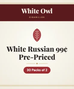 White Owl White Russian Cigarillos 99¢ Pre-Priced – 30 Packs of 2
