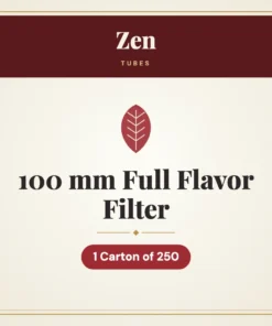 Zen 100 mm Full Flavor Filter Tubes – 1 Carton of 250