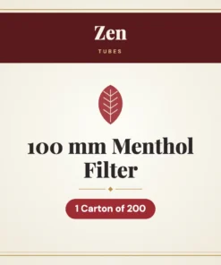 Zen 100 mm Menthol Filter Tubes – 1 Carton of 200