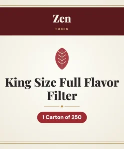 Zen King Size Full Flavor Filter Tubes – 1 Carton of 250