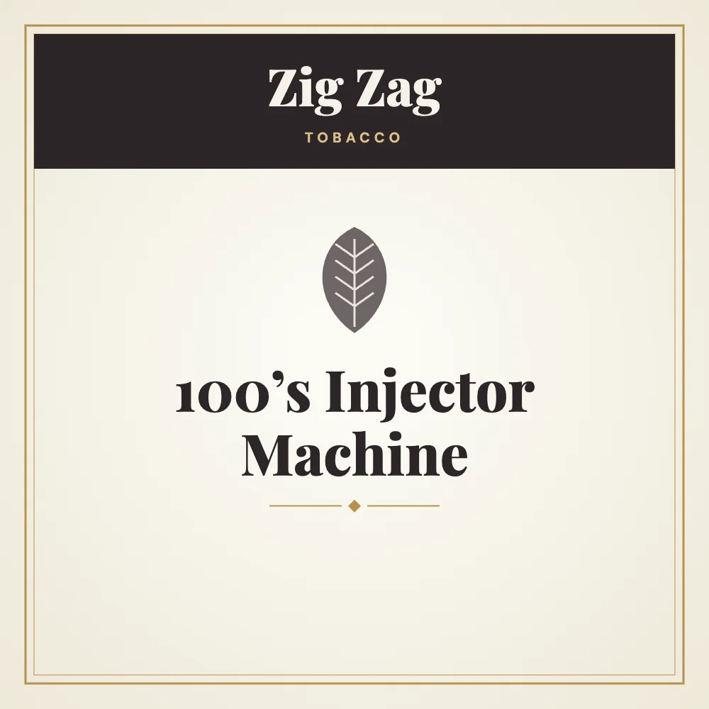 Zig Zag 100's Injector Machine 1 Zig Zag 100’s Injector Machine