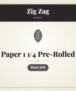 Zig Zag Paper 1 1/4 Pre-Rolled Cones – Pack of 6