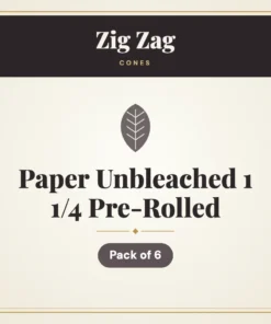 Zig Zag Paper Unbleached 1 1/4 Pre-Rolled Cones – Pack of 6