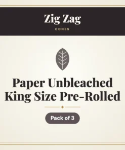 Zig Zag Paper Unbleached King Size Pre-Rolled Cones – Pack of 3