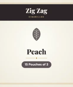 Zig Zag Peach Cigarillos – 15 Pouches of 3