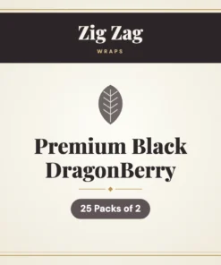 Zig Zag Premium Black DragonBerry Wraps – 25 Packs of 2