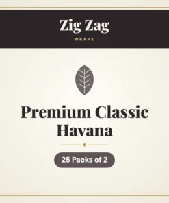 Zig Zag Premium Classic Havana Wraps – 25 Packs of 2