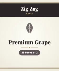 Zig Zag Premium Grape Wraps – 25 Packs of 2