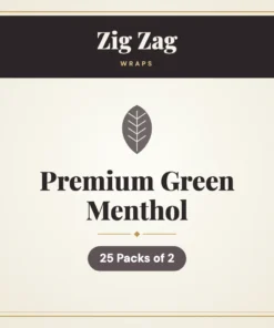 Zig Zag Premium Green Menthol Wraps – 25 Packs of 2