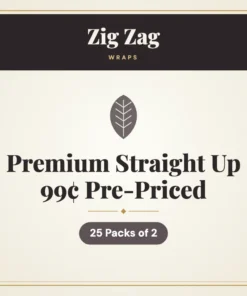 Zig Zag Premium Straight Up Wraps 99¢ Pre-Priced – 25 Packs of 2